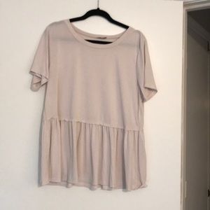 Never worn blush peplum shirt